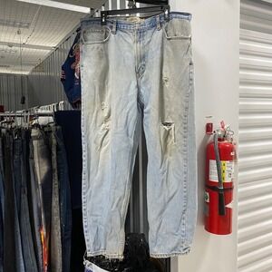 Levi's 560 Comfort Fit Jeans Mens W40 L32 Light Wash Distressed Denim